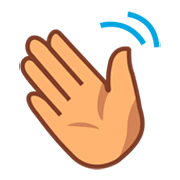 👋🏽 Emoji winkende Hand: mittlere Hautfarbe emojidex 1.0.14.