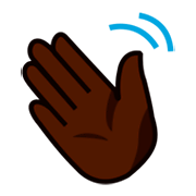👋🏿 Emoji Mão Acenando: Pele Escura na emojidex 1.0.14.
