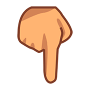 👇🏽 Emoji nach unten weisender Zeigefinger: mittlere Hautfarbe emojidex 1.0.14.