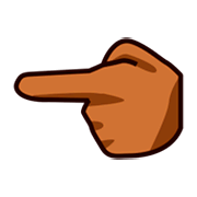 👈🏾 Emoji Dorso De Mano Con índice A La Izquierda: Tono De Piel Oscuro Medio en emojidex 1.0.14.