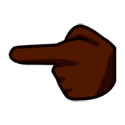 👈🏿 Emoji Dorso Da Mão Com Dedo Indicador Apontando Para A Esquerda: Pele Escura na emojidex 1.0.14.