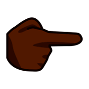 👉🏿 Emoji Dorso Da Mão Com Dedo Indicador Apontando Para A Direita: Pele Escura na emojidex 1.0.14.