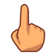 Emoji 👆🏽 Indice Alzato: Carnagione Olivastra su emojidex 1.0.14.
