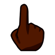 👆🏿 Emoji Dorso Da Mão Com Dedo Indicador Apontando Para Cima: Pele Escura na emojidex 1.0.14.