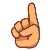Emoji ☝🏽 Indice Verso L’alto: Carnagione Olivastra su emojidex 1.0.14.