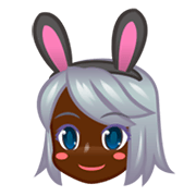 👯🏿 Emoji Personas Con Orejas De Conejo: Tono De Piel Oscuro en emojidex 1.0.14.