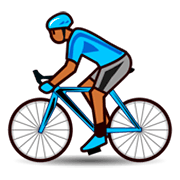 🚴🏾 Emoji Ciclista: Pele Morena Escura na emojidex 1.0.24.