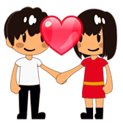 Émoji 💑🏽 Couple Avec Cœur, Peau Légèrement Mate sur emojidex 1.0.24.