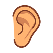 Emoji 👂🏽 Orecchio: Carnagione Olivastra su emojidex 1.0.24.