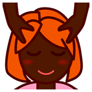 💆🏿 Emoji Person, die eine Kopfmassage bekommt: dunkle Hautfarbe emojidex 1.0.24.