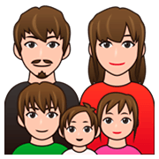 👪🏼 Emoji Familie, mittelhelle Hautfarbe emojidex 1.0.24.