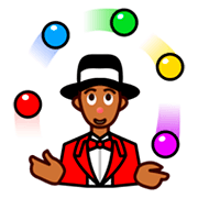 🤹🏾 Emoji Jongleur(in): mitteldunkle Hautfarbe emojidex 1.0.24.