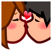 💏🏼 Emoji Beijo, Pele Morena Clara na emojidex 1.0.24.