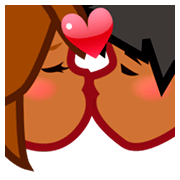 💏🏾 Emoji Beijo, Pele Morena Escura na emojidex 1.0.24.