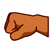 Emoji 🤛🏾 Pugno A Sinistra: Carnagione Abbastanza Scura su emojidex 1.0.24.