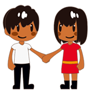 👫🏾 Emoji Mann und Frau halten Hände: mitteldunkle Hautfarbe emojidex 1.0.24.