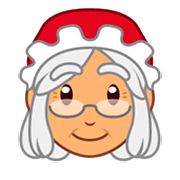Émoji 🤶🏽 Mère Noël : Peau Légèrement Mate sur emojidex 1.0.24.