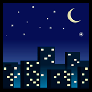 Emoji 🌃 Notte Stellata su emojidex 1.0.24.