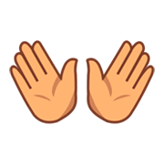 👐🏽 Emoji Manos Abiertas: Tono De Piel Medio en emojidex 1.0.24.