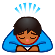 🙇🏾 Emoji sich verbeugende Person: mitteldunkle Hautfarbe emojidex 1.0.24.