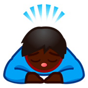 🙇🏿 Emoji Pessoa Fazendo Reverência: Pele Escura na emojidex 1.0.24.