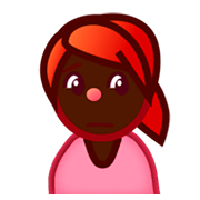 🙍🏿 Emoji missmutige Person: dunkle Hautfarbe emojidex 1.0.24.