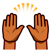 🙌🏾 Emoji Manos Levantadas Celebrando: Tono De Piel Oscuro Medio en emojidex 1.0.24.