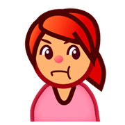 Émoji 🙎🏽 Personne Qui Boude : Peau Légèrement Mate sur emojidex 1.0.24.