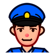 👮🏼 Emoji Agente De Policía: Tono De Piel Claro Medio en emojidex 1.0.24.