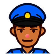 👮🏾 Emoji Agente De Policía: Tono De Piel Oscuro Medio en emojidex 1.0.24.