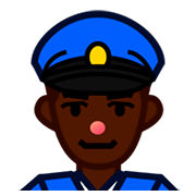 👮🏿 Emoji Agente De Policía: Tono De Piel Oscuro en emojidex 1.0.24.