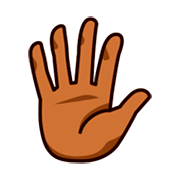 🖐🏾 Emoji Mão Aberta Com Os Dedos Separados: Pele Morena Escura na emojidex 1.0.24.