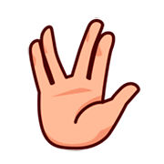 Emoji 🖖🏼 Saluto Vulcaniano: Carnagione Abbastanza Chiara su emojidex 1.0.24.