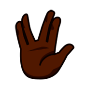 Emoji 🖖🏿 Saluto Vulcaniano: Carnagione Scura su emojidex 1.0.24.