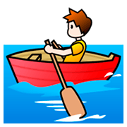 🚣🏻 Emoji Person im Ruderboot: helle Hautfarbe emojidex 1.0.24.