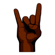 🤘🏿 Emoji Saudação Do Rock: Pele Escura na emojidex 1.0.24.