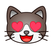 Émoji 😻 Chat Souriant Aux Yeux En Cœurs sur emojidex 1.0.24.