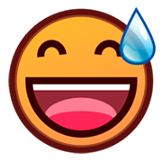 Emoji 😅 Faccina Con Un Gran Sorriso E Goccia Di Sudore su emojidex 1.0.24.