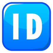 🆔 Emoji Großbuchstaben ID in lila Quadrat emojidex 1.0.24.
