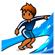 🏄🏾 Emoji Surfista: Pele Morena Escura na emojidex 1.0.24.