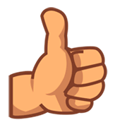 👍🏽 Emoji Polegar Para Cima: Pele Morena na emojidex 1.0.24.