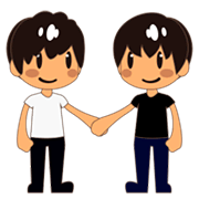 Émoji 👬🏽 Deux Hommes Se Tenant La Main : Peau Légèrement Mate sur emojidex 1.0.24.