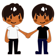 Emoji 👬🏾 Due Uomini Che Si Tengono Per Mano: Carnagione Abbastanza Scura su emojidex 1.0.24.