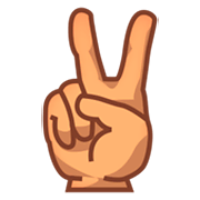 ✌🏽 Emoji Victory-Geste: mittlere Hautfarbe emojidex 1.0.24.