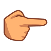 👉🏽 Emoji nach rechts weisender Zeigefinger: mittlere Hautfarbe emojidex 1.0.24.