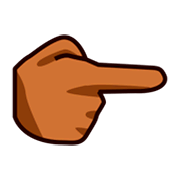 👉🏾 Emoji Dorso Da Mão Com Dedo Indicador Apontando Para A Direita: Pele Morena Escura na emojidex 1.0.24.