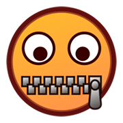Émoji 🤐 Visage Avec Bouche Fermeture éclair sur emojidex 1.0.24.