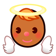 👼🏾 Emoji Bebê Anjo: Pele Morena Escura na emojidex 1.0.34.