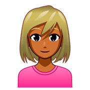 Emoji 👱🏾‍♀️ Donna Bionda: Carnagione Abbastanza Scura su emojidex 1.0.34.