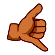 Emoji 🤙🏾 Mano Con Gesto Di Chiamata: Carnagione Abbastanza Scura su emojidex 1.0.34.